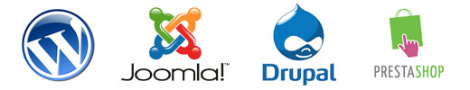 Wordpress , Joomla, Drupal , Prestashop